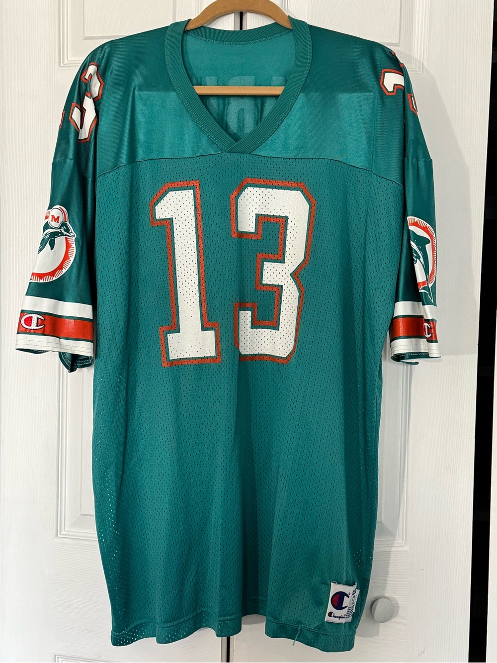 MIAMI DOLPHINS Dan Marino 13 Vintage Football Jersey Aqua Green Mesh size 52